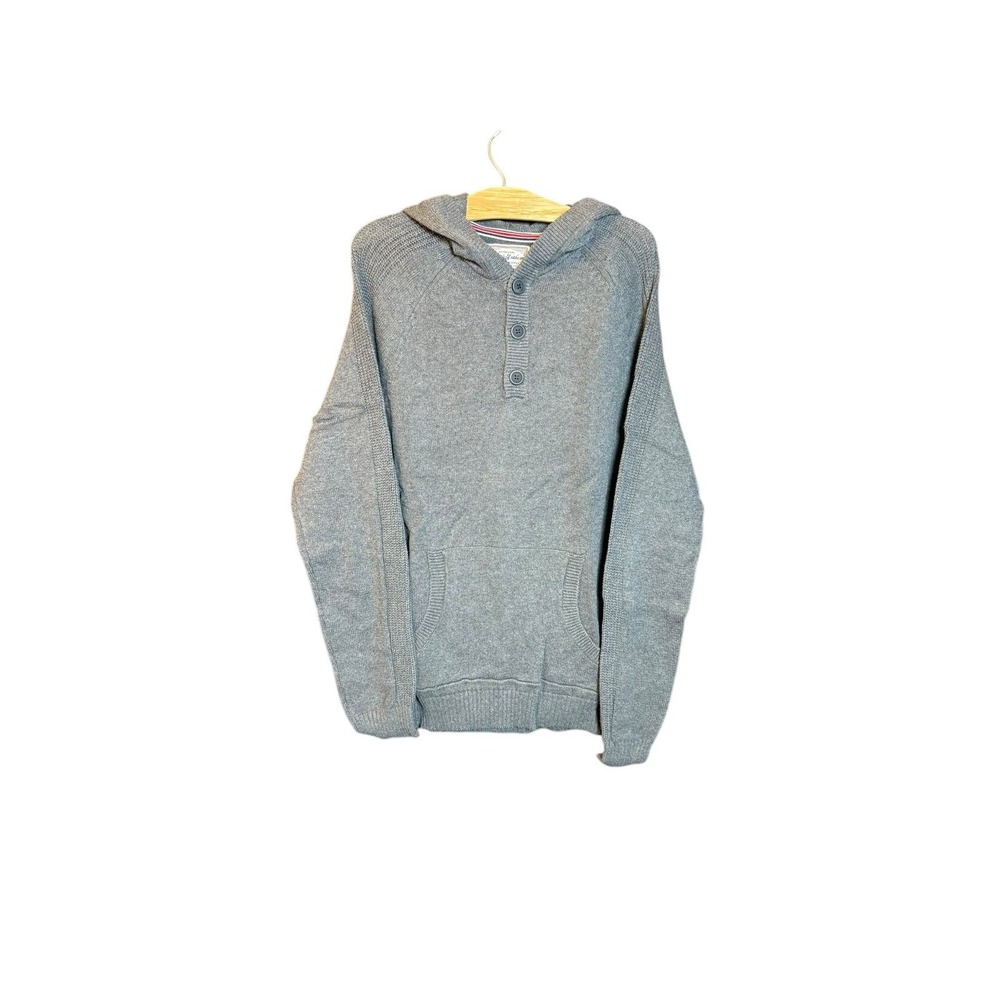Flag‎ & Anthem Sweater Mens M Grey Knit Pullover 1/4 Button Long Sleeve NWT